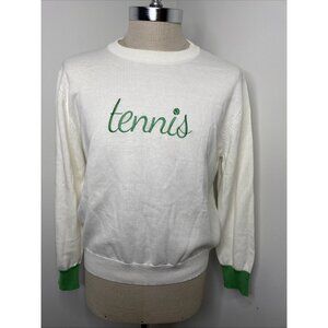 Runway Athletics Wimbledon Sweater Tennis Off White Green Enbroidered Sz M